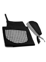 Avental e bandana gourmet em brim - preto welf