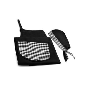 Avental e bandana gourmet em brim - preto welf