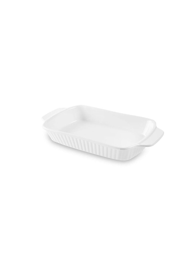 Travessa retangular com aba buffet branco 28x15,2x4cm haus concept