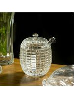 Meleira com colher vidro transparente 170 ml