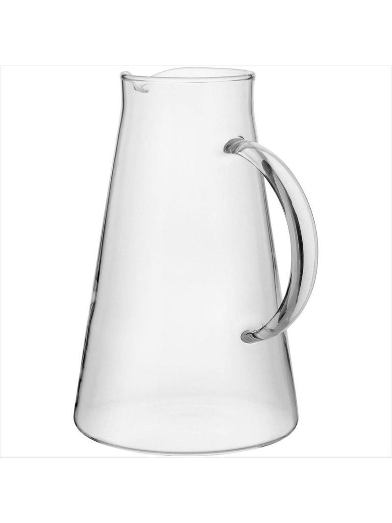 Jogo de jarra - copos 2l - 300ml borosilicato transparente 7 peças com tampa inox - gs
