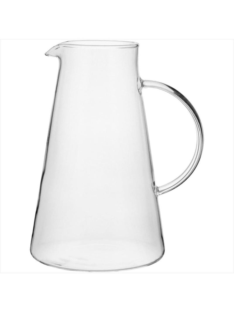 Jogo de jarra - copos 2l - 300ml borosilicato transparente 7 peças com tampa inox - gs