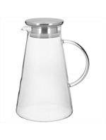 Jogo de jarra - copos 2l - 300ml borosilicato transparente 7 peças com tampa inox - gs