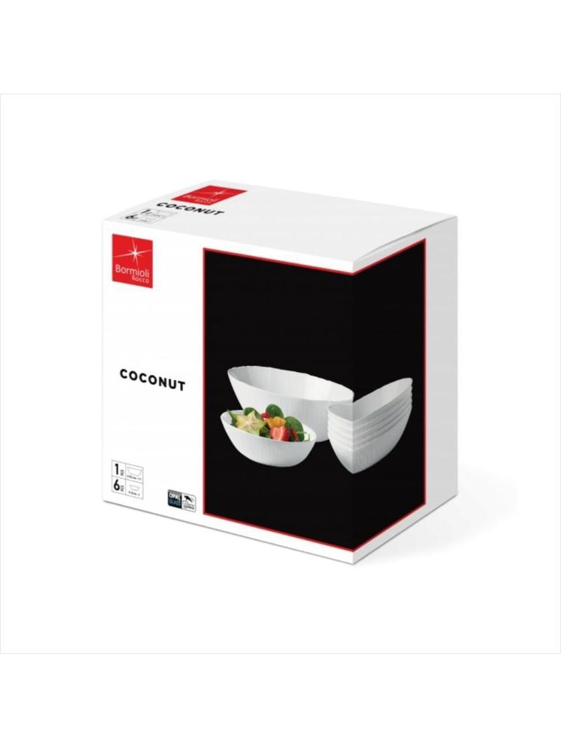 Jogo de 7 saladeiras - coconut - bormioli rocco