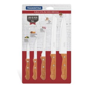 Jogo de facas inox dynamic 5 peças tramontina