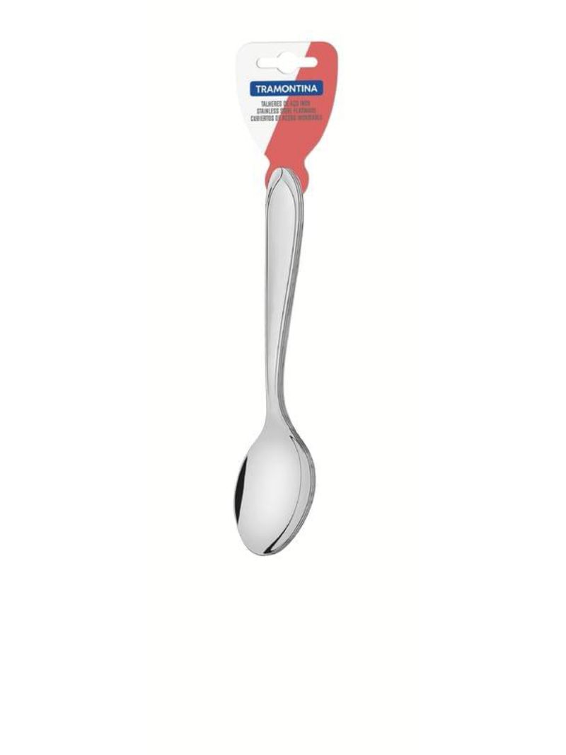 Jogo colher sobremesa aço inox 3 peças detalhe v tramontina