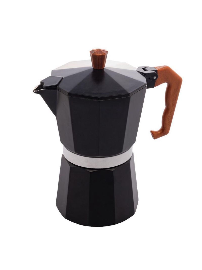 Cafeteira italiana wolff de alumínio preta fosca 300ml