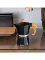 Cafeteira italiana wolff de alumínio preta fosca 300ml