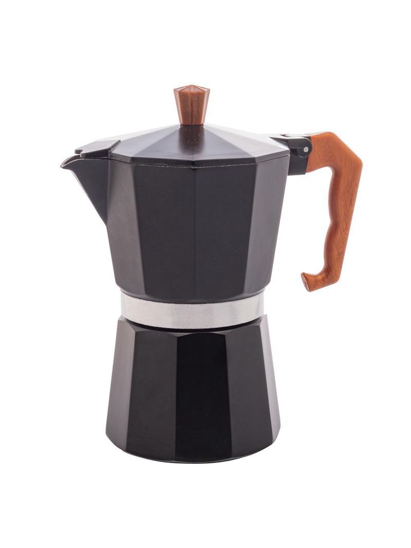 Cafeteira italiana wolff de alumínio preta fosca 300ml