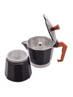 Cafeteira italiana wolff de alumínio preta fosca 300ml