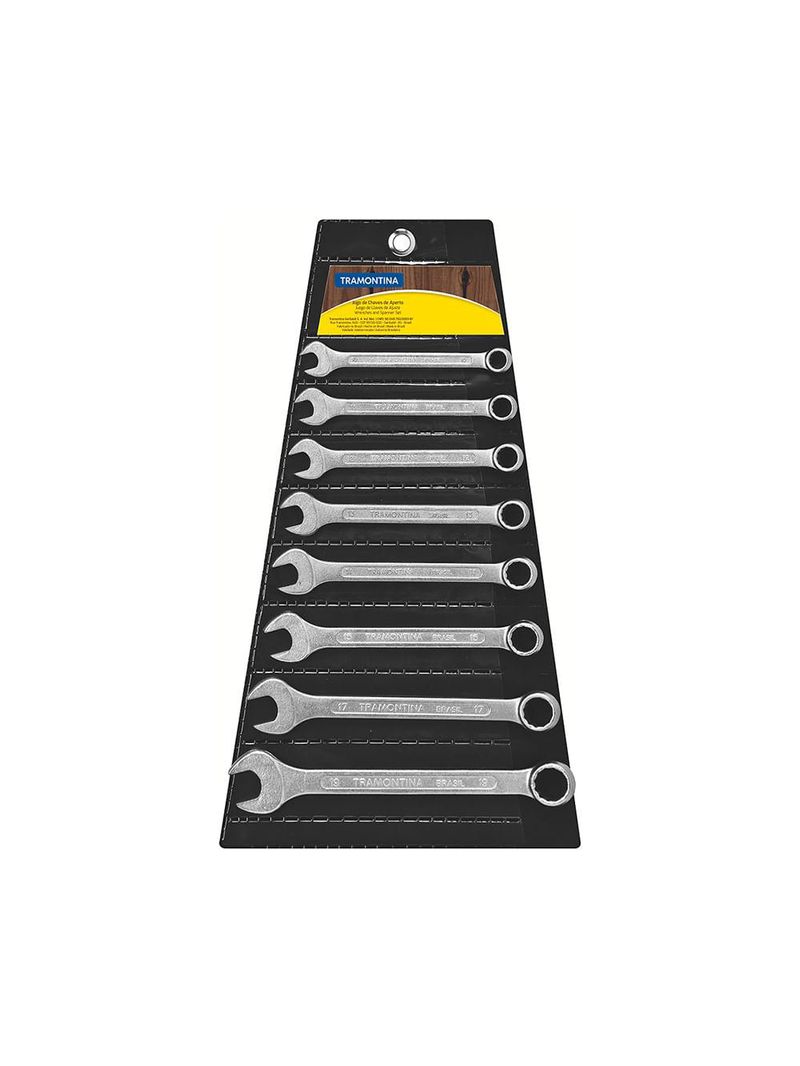 Jogo de chaves combinadas basic com corpo em aço especial cromado 8pçs - tramontina
