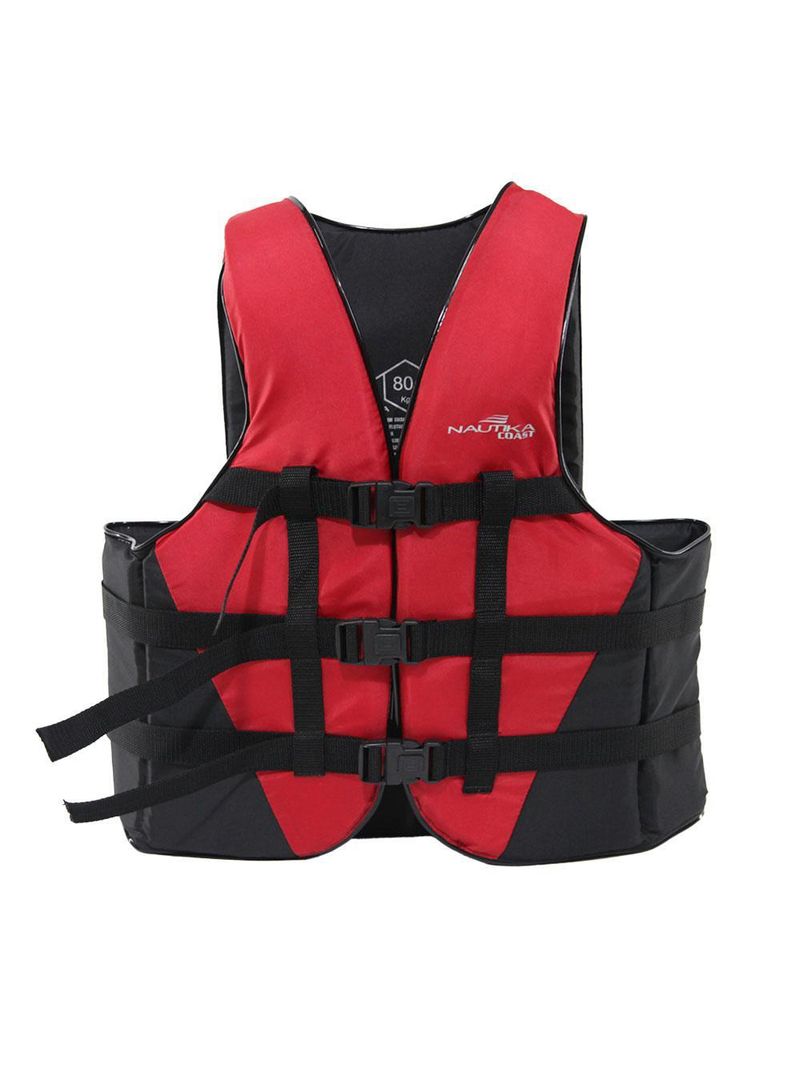 Colete coast 80kg vermelho e preto nautika