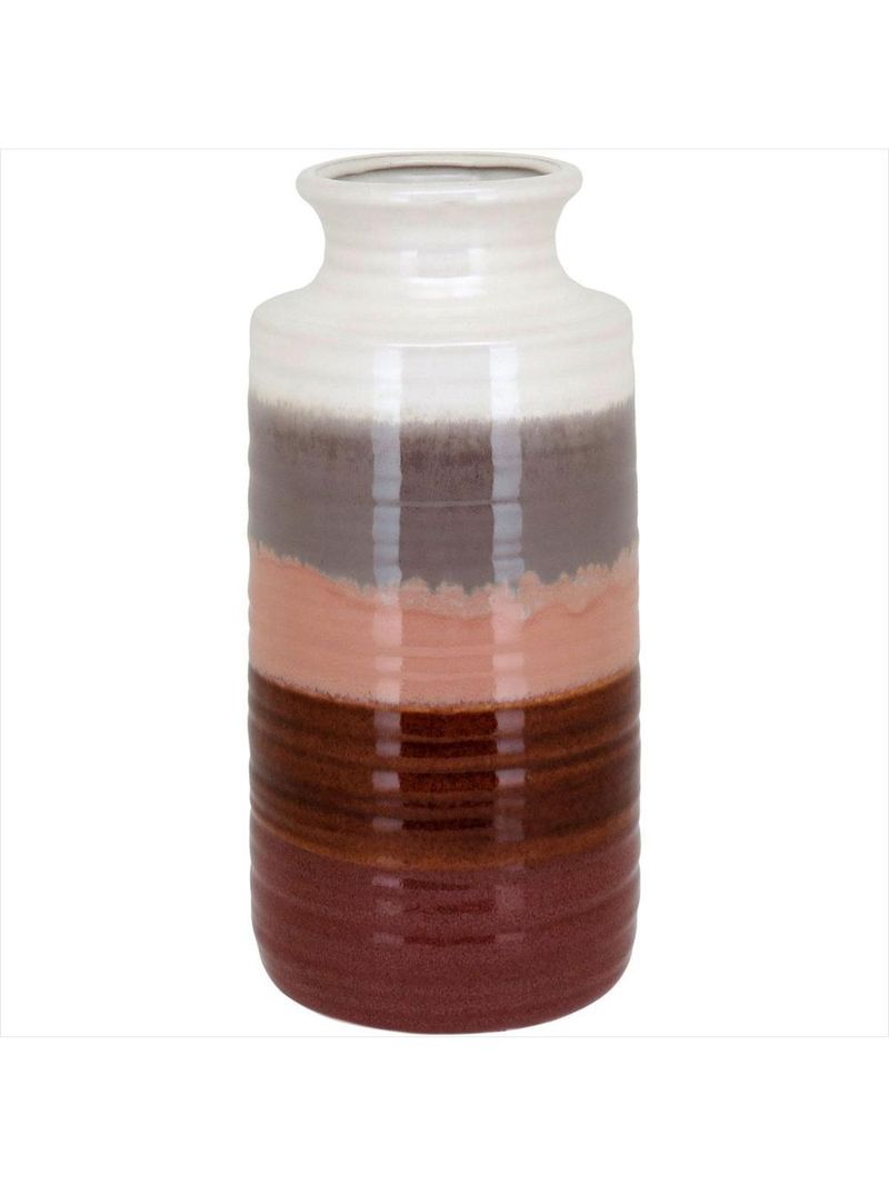 Vaso cerâmica 30x14x14cm marrom