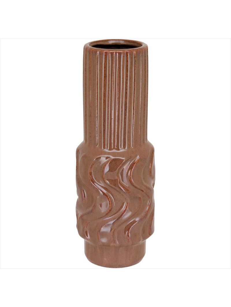 Vaso cerâmica 30x10x10cm marrom