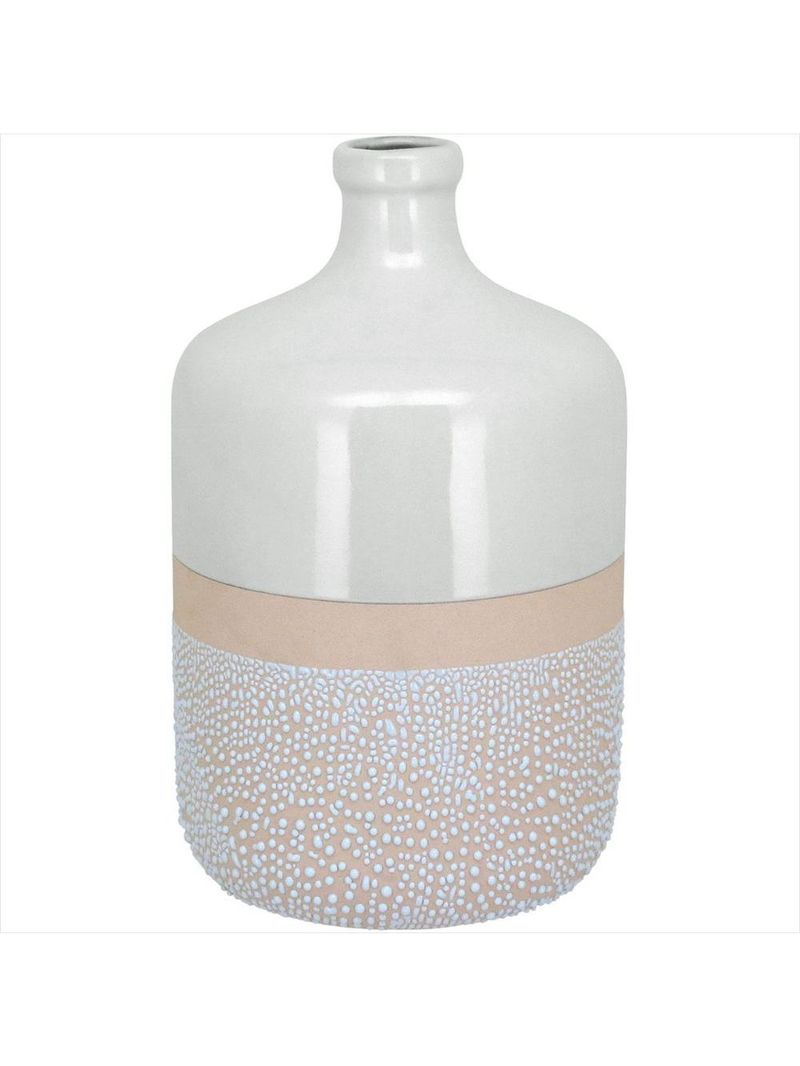 Vaso cerâmica 30x18x18cm marfim - marfim