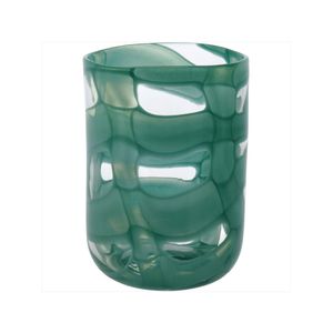 Vaso de vidro 22x16x16cm verde - verde