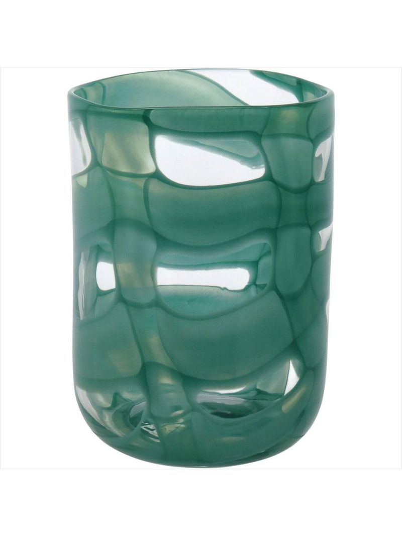 Vaso de vidro 22x16x16cm verde - verde