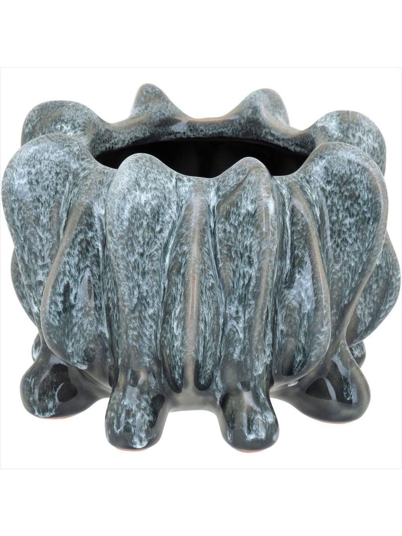 Vaso cerâmica 12x16x16cm cinza