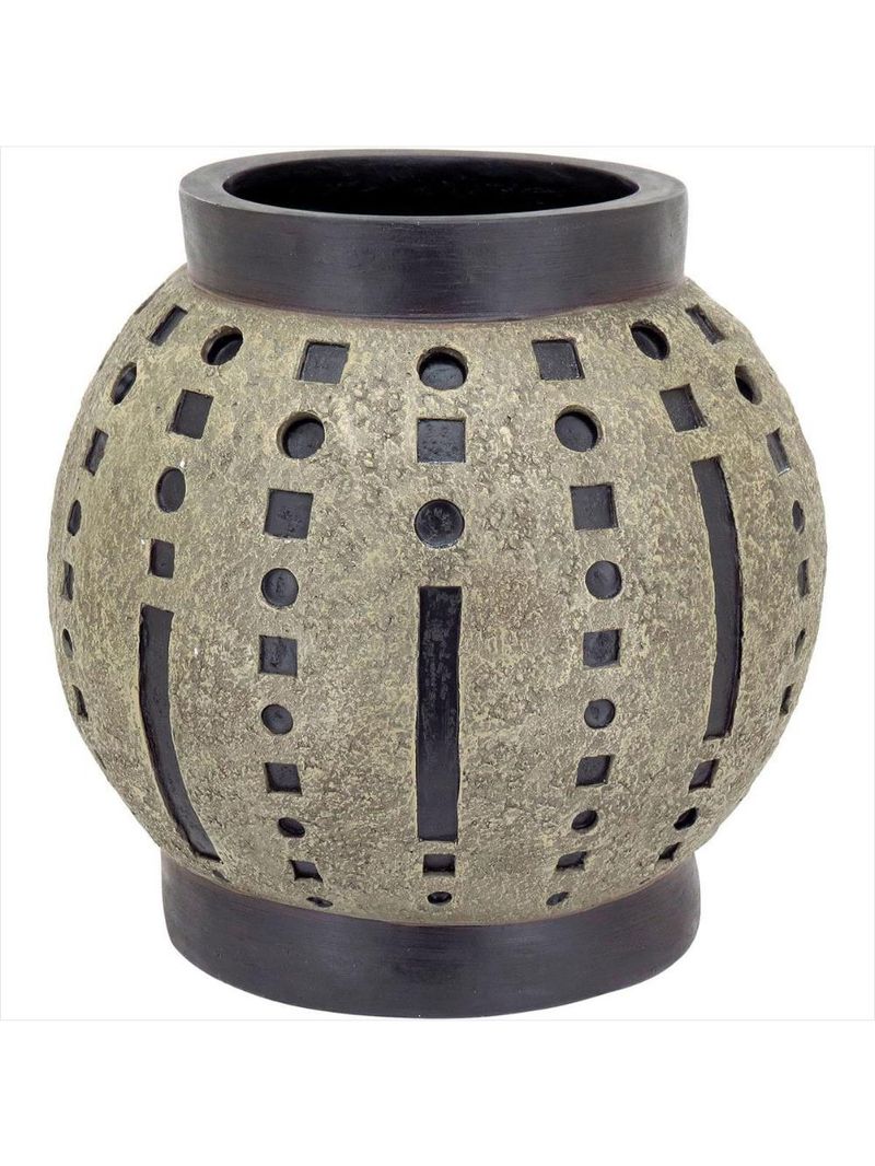 Vaso de resina 38x36x36cm cinza
