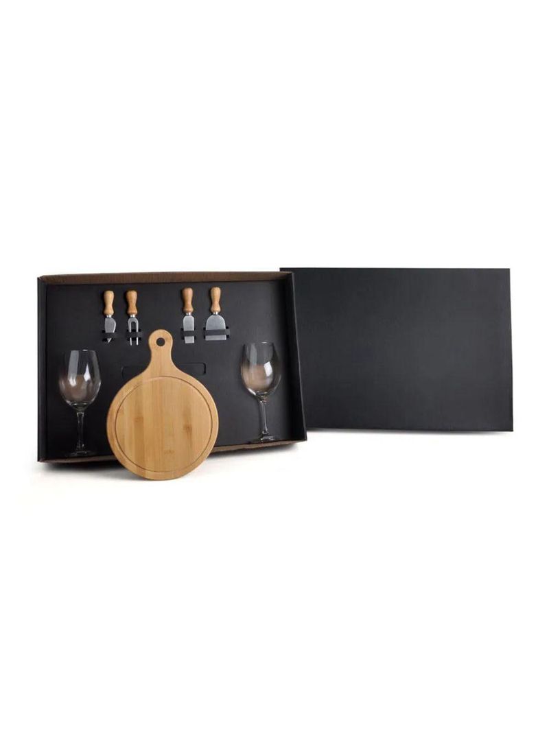 Kit queijo e vinho - 7 peças