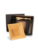 Kit para salada com garrafa - bambu - vidro - 3 peças