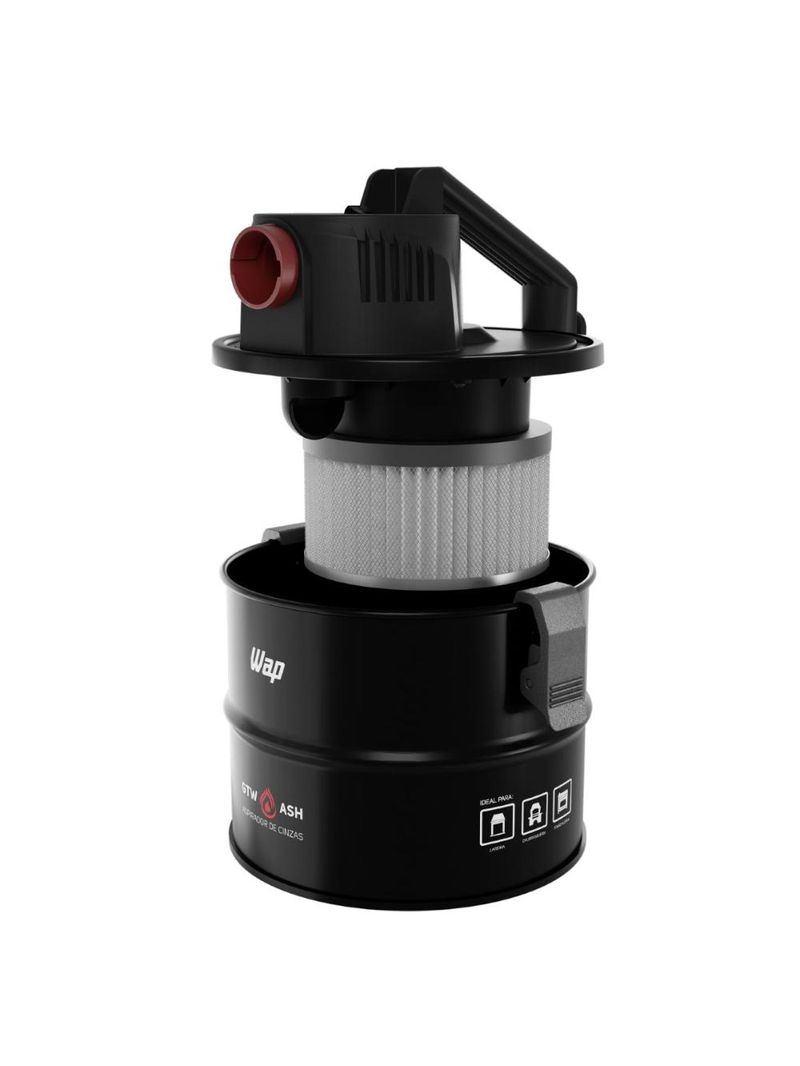 Aspirador de cinzas wap gtw ash para churrasqueira, filtro hepa e alça de transporte 220v