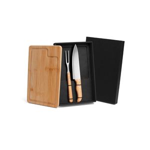 Kit para churrasco em bambu/inox - 3 pçs welf