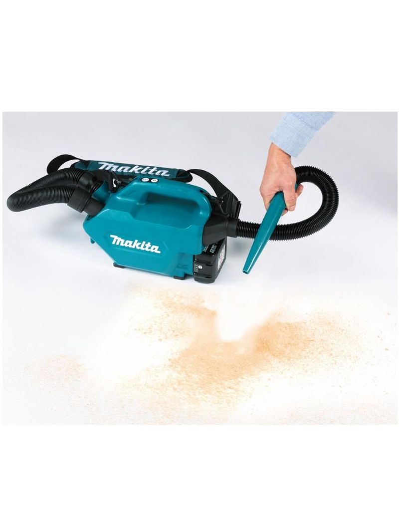 Aspirador de pó 500ml sem fio 18v com bateria carregador mangueira bolsa bicos dcl184rf makita