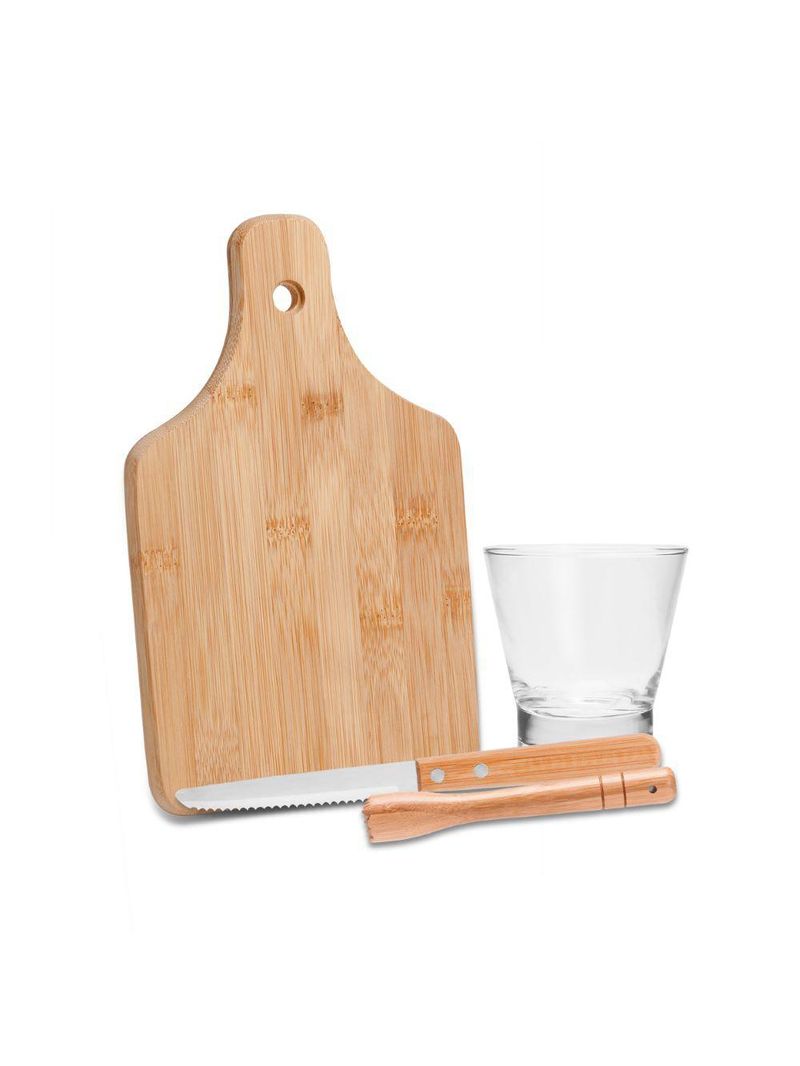 Kit para caipirinha em bambu ibiza - 0,35 l - 4 pçs welf