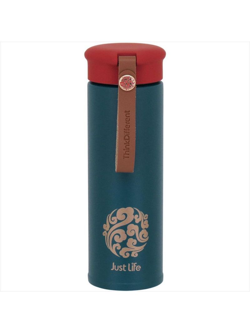 Garrafa térmica 20x6x6 cm 450ml inox verde parede dupla just life - gs