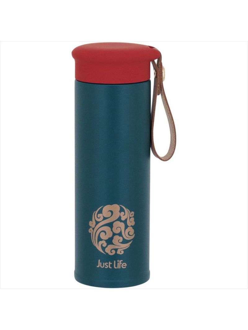 Garrafa térmica 20x6x6 cm 450ml inox verde parede dupla just life - gs
