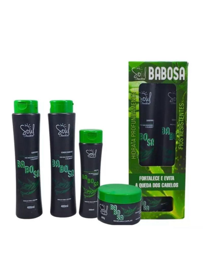 Kit Capilar Babosa 4 Peças Soul Fortalece E Evita Queda De Cabelos Original