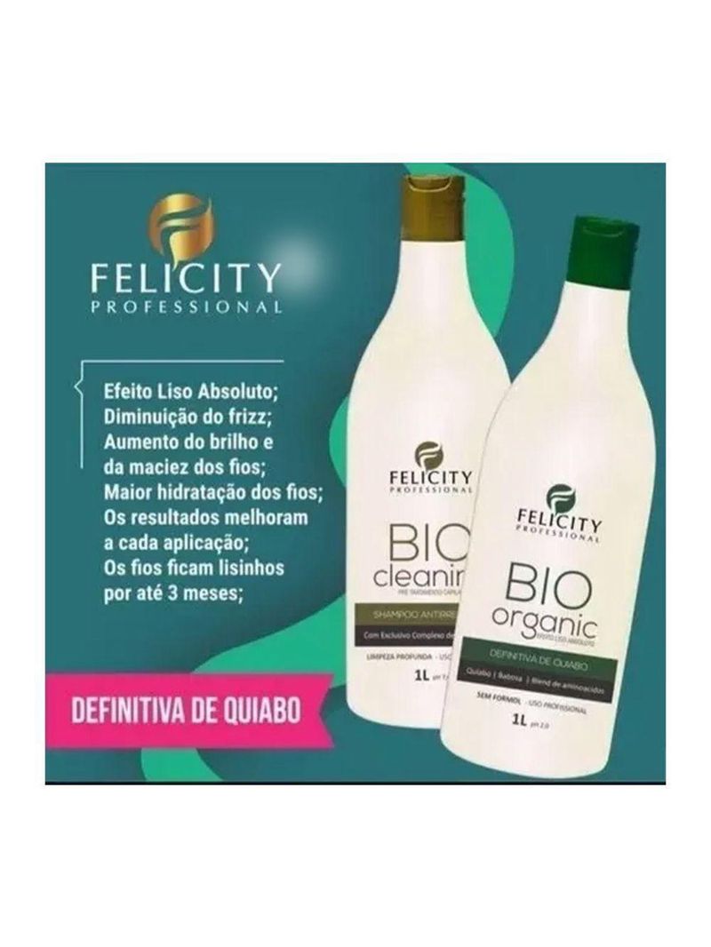 Kit Definitiva Bio Organic Felicity + Shampoo Bio Cleaning 2 X 1L