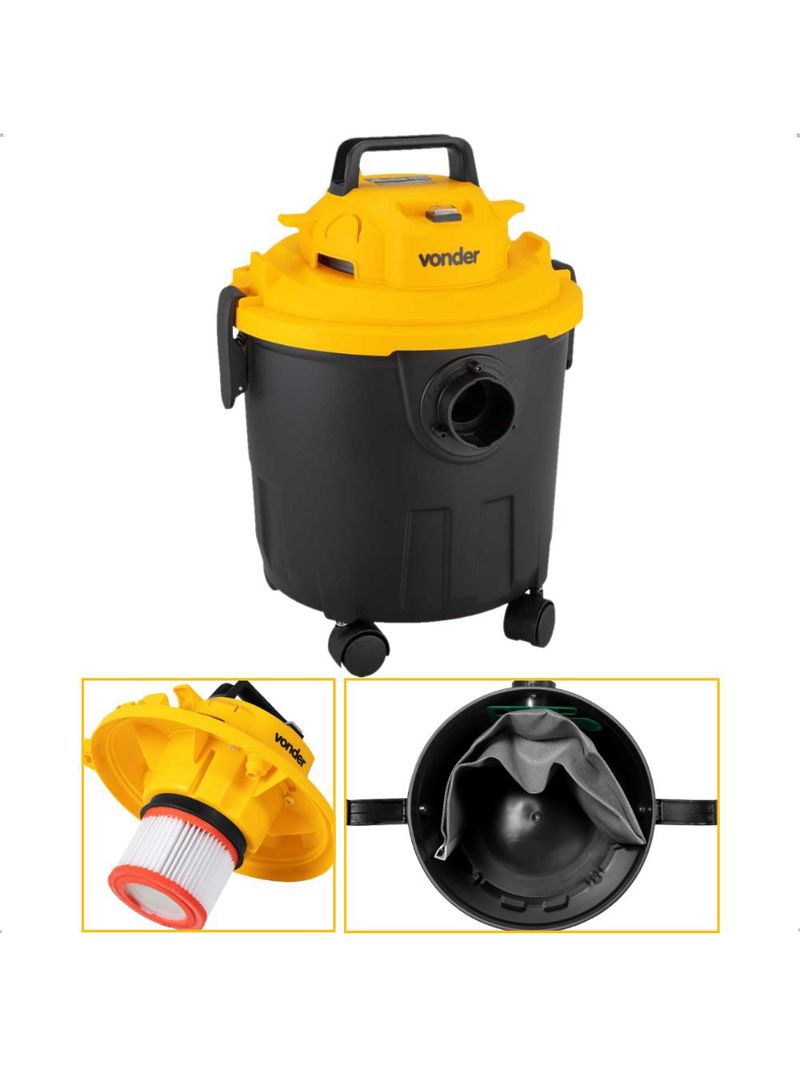 Aspirador de pó e líquidos 1000w 127v apv1018 vonder