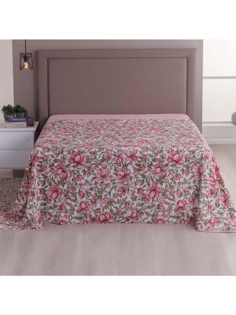 Lençol De Cima Avulso Luar Estampado Queen 01 Peça Malha 100% Algodão - Floral