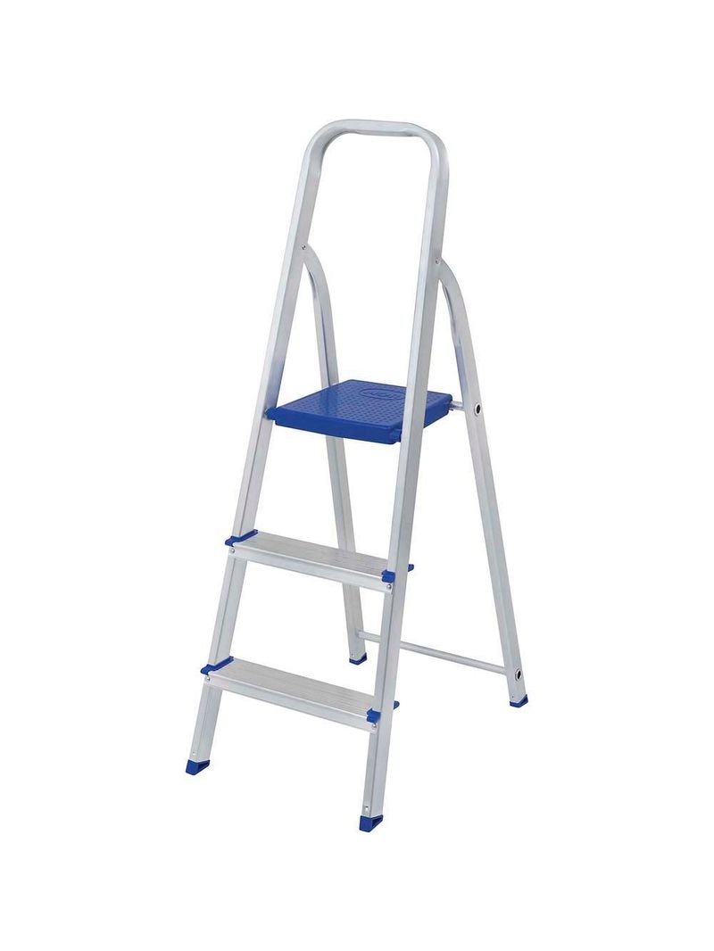 Escada de alumínio 3 degraus tesoura capacidade 120 kg mor