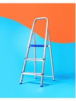 Escada de alumínio 3 degraus tesoura capacidade 120 kg mor