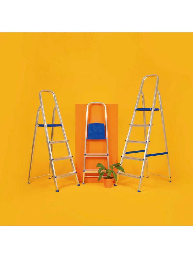 Escada de alumínio 3 degraus tesoura capacidade 120 kg mor