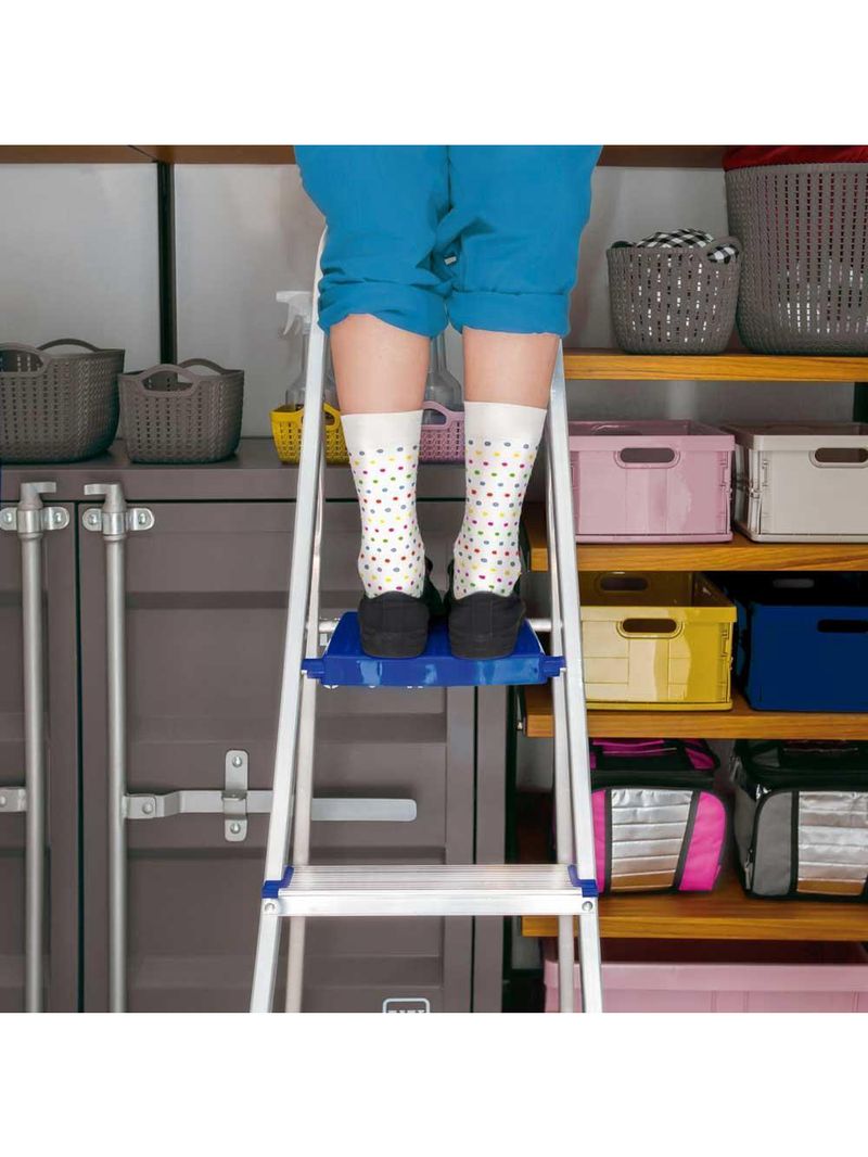 Escada de alumínio 3 degraus tesoura capacidade 120 kg mor