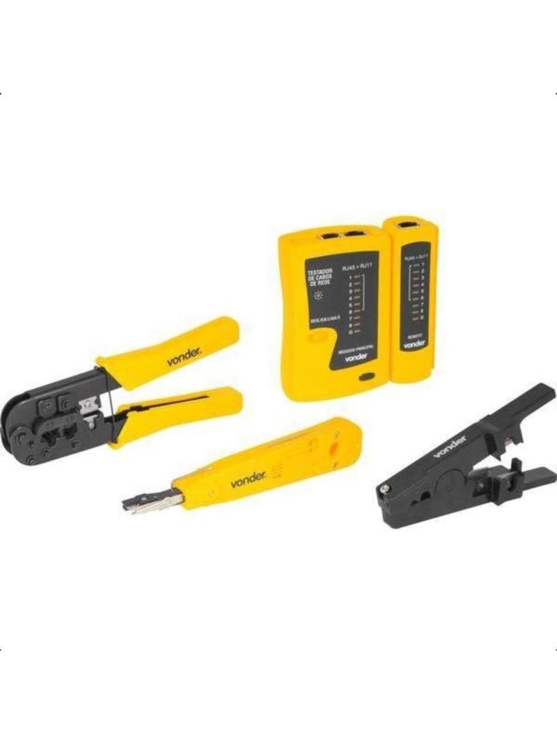 Jogo testador cabo de rede com acessórios vonder