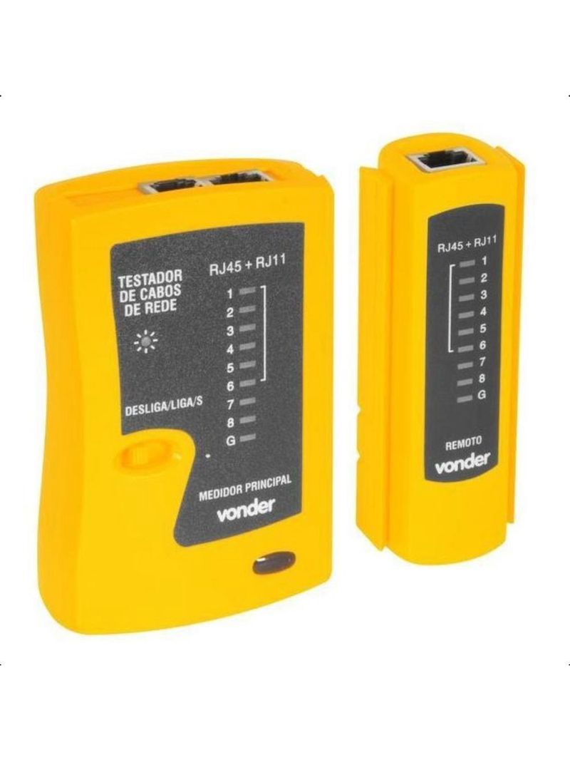 Jogo testador cabo de rede com acessórios vonder