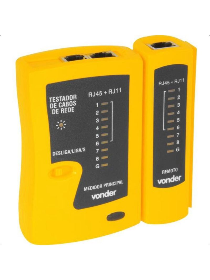 Jogo testador cabo de rede com acessórios vonder