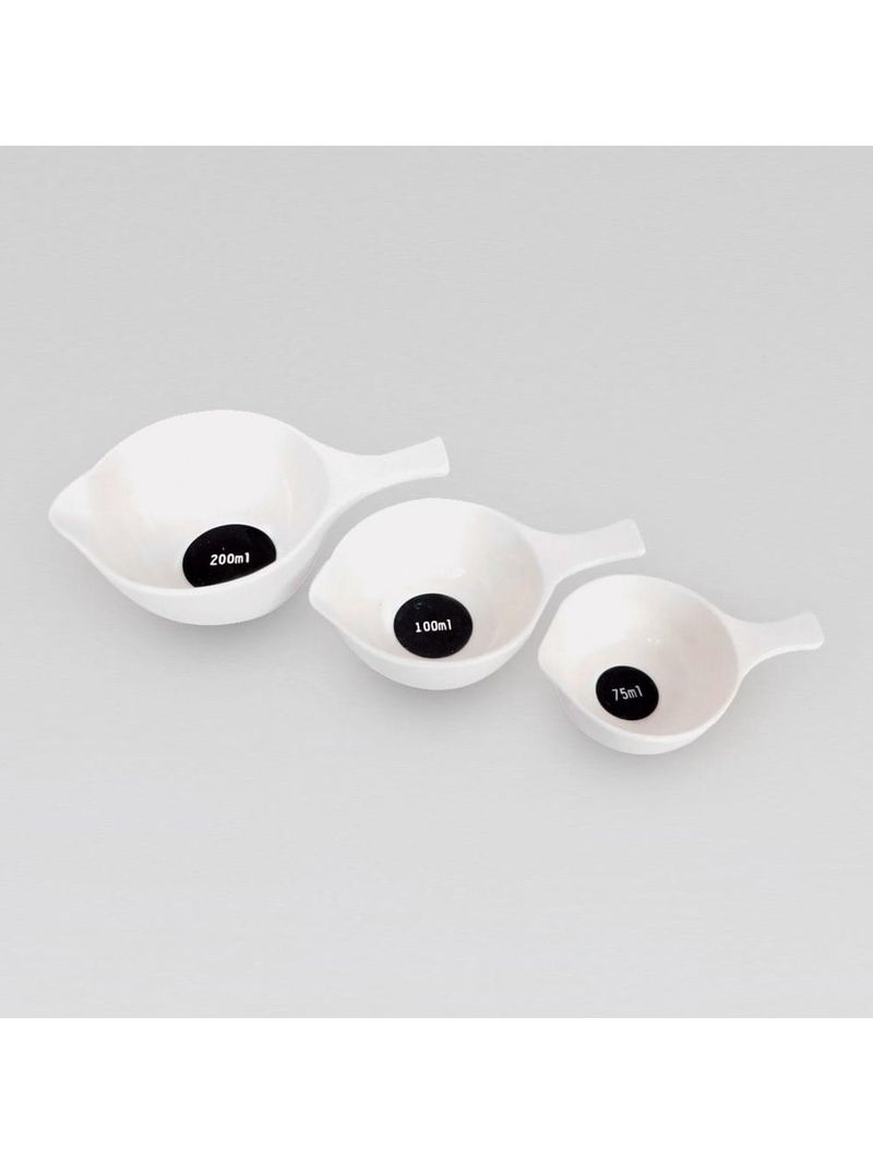 Jogo de 3 tigelinhas brancas com cabo