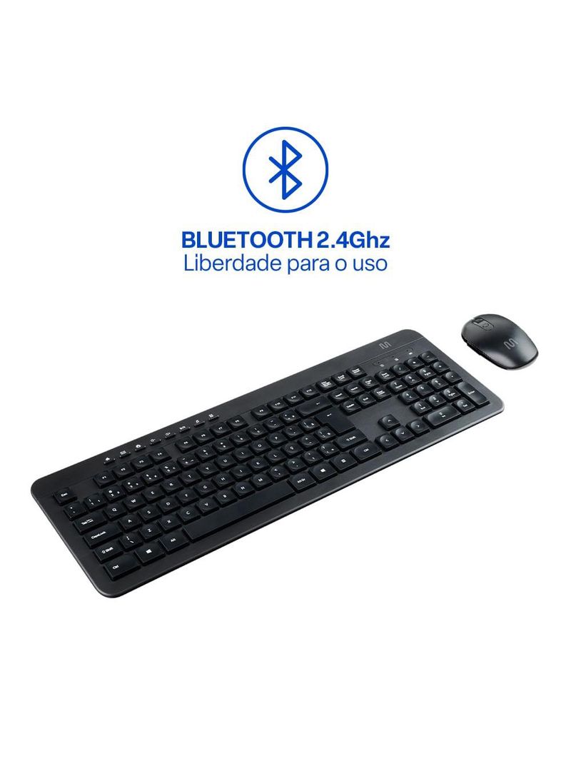 Kit teclado e mouse sem fio multi (multilaser) recarregável com bateria 200mah - tc250