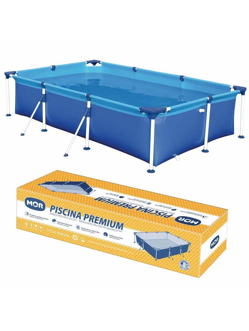Piscina retangular 3700 litros estruturada premium mor