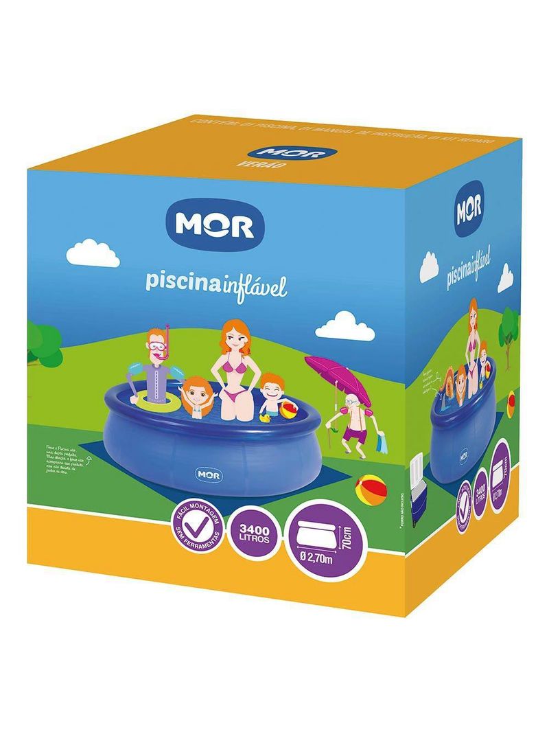 Piscina redonda 3400 litros inflável splash fun mor