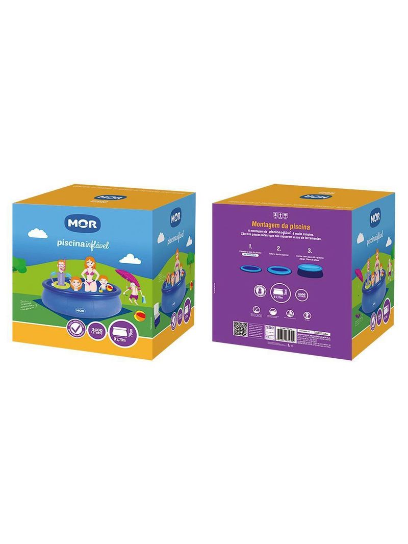 Piscina redonda 3400 litros inflável splash fun mor