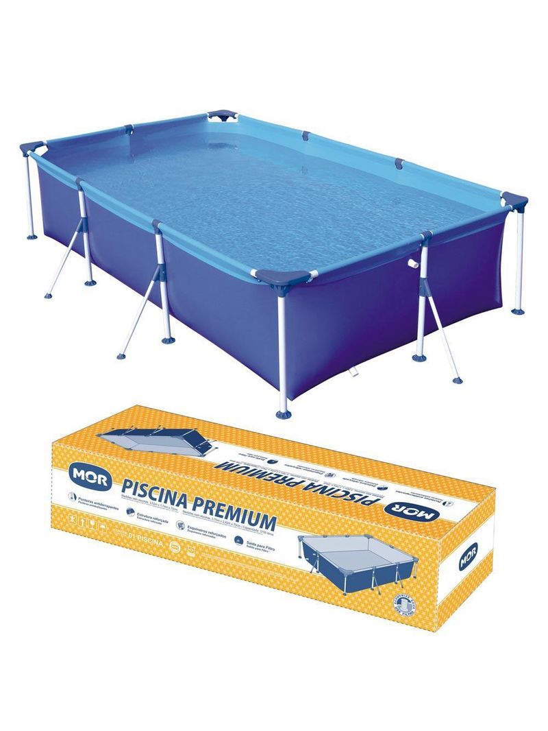 Piscina retangular 3700 litros estruturada premium mor