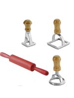 Rolo para massas com 3 cortadores