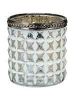 Castiçal metal branco temple 8x7x7cm